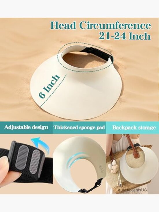 Lightweight Wide Brim Sun Visor UPF 50+ Foldable Travel Hat main image 6